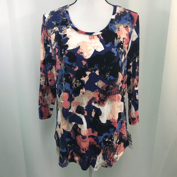 JM Collection Tops - JM Collection Multicolored 3/4 Sleeve Top NWT